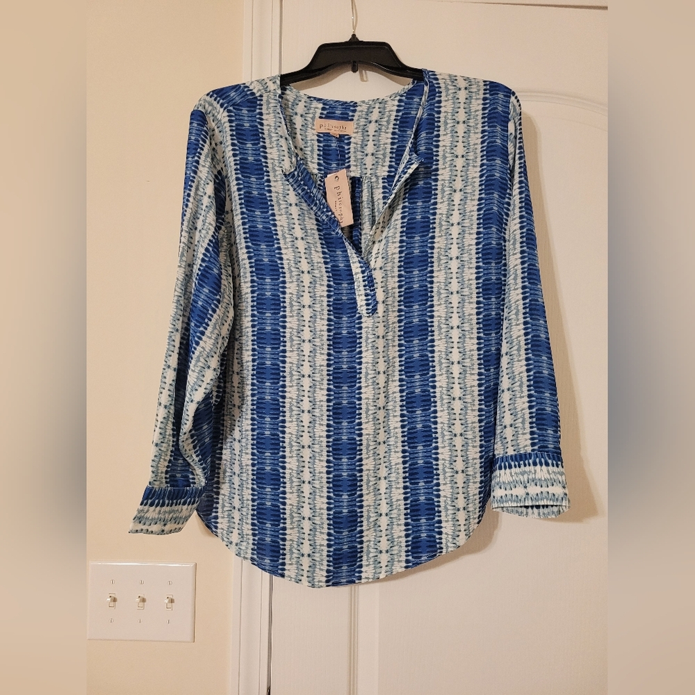 Philosophy Tie-dye Stripe Woman 2X Blouse NWT